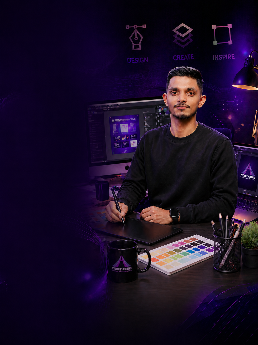 Creative Violet Paths designer workspace portrait